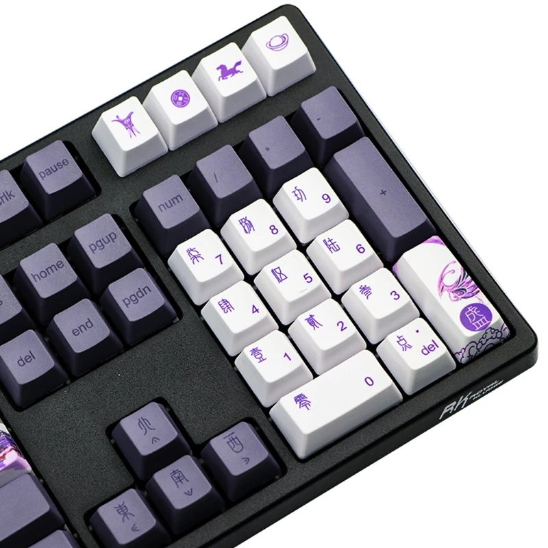 

112 Keys Purple Datang Keycap PBT Sublimation Keyboard Keycaps OEM Profile GK61