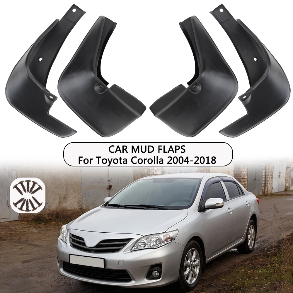 

PVC Front Rear Mudguards Fender Splash Guards Mud Flaps For Toyota Corolla 2004-2018 Mudflaps 4Pcs/set
