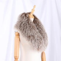 womens winter 100 genuine mongolian wool curly hair collar down coat hooded customize fur collars scarfs real fur scarves