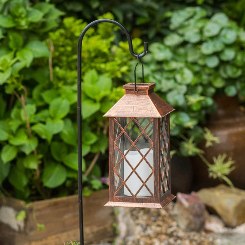 

HOT Solar Lantern,Outdoor Garden Hanging Lantern LED Flickering Flameless Candle Lights for Table,Outdoor,Party Decorative