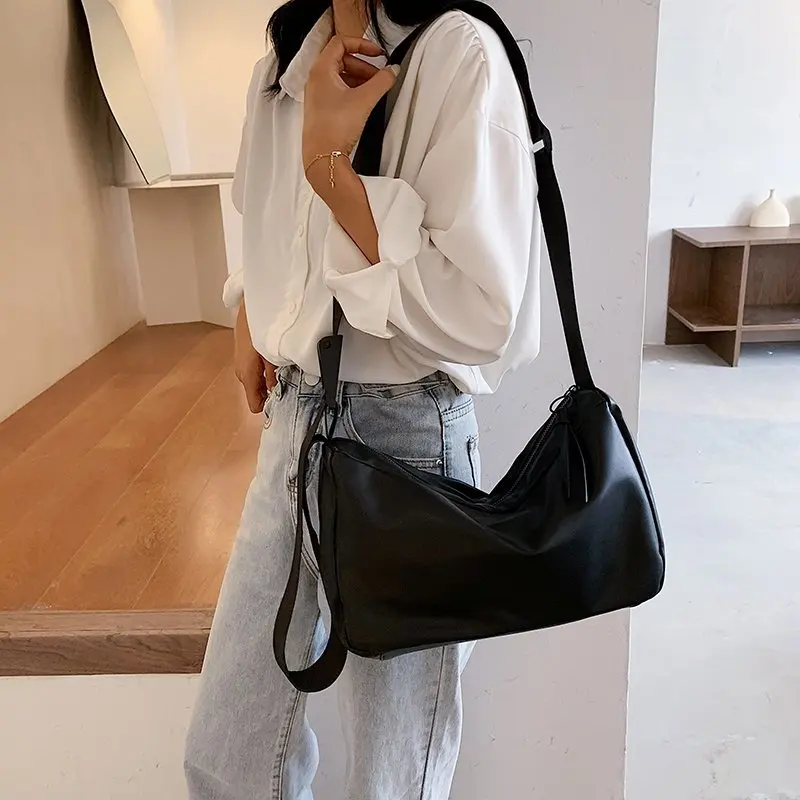 

Casual Large Capacity Crossbody Bags For Women 2020 Black Soft PU Leather Shoulder Bag New Autumn High Quality Female Handbags