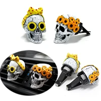 cool skull car decoration flavoring in car aroma diffuser air vent perfume clips car fragrances smell scent car accessories auto