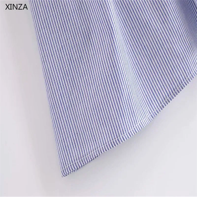 

2021 Women Summer Striped Mini Za Dress Sleeveless Elastic Waist Casual Sundress Female Traf Vintage Ruffle Bow Straps Dresses