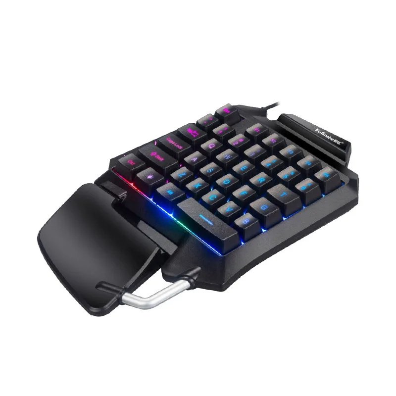 G30 игровая клавиатура Одноручная клавиатура 35 клавиш игровая вспомогательная клавиатура с светодиодный подсветкой портативная клавиатура