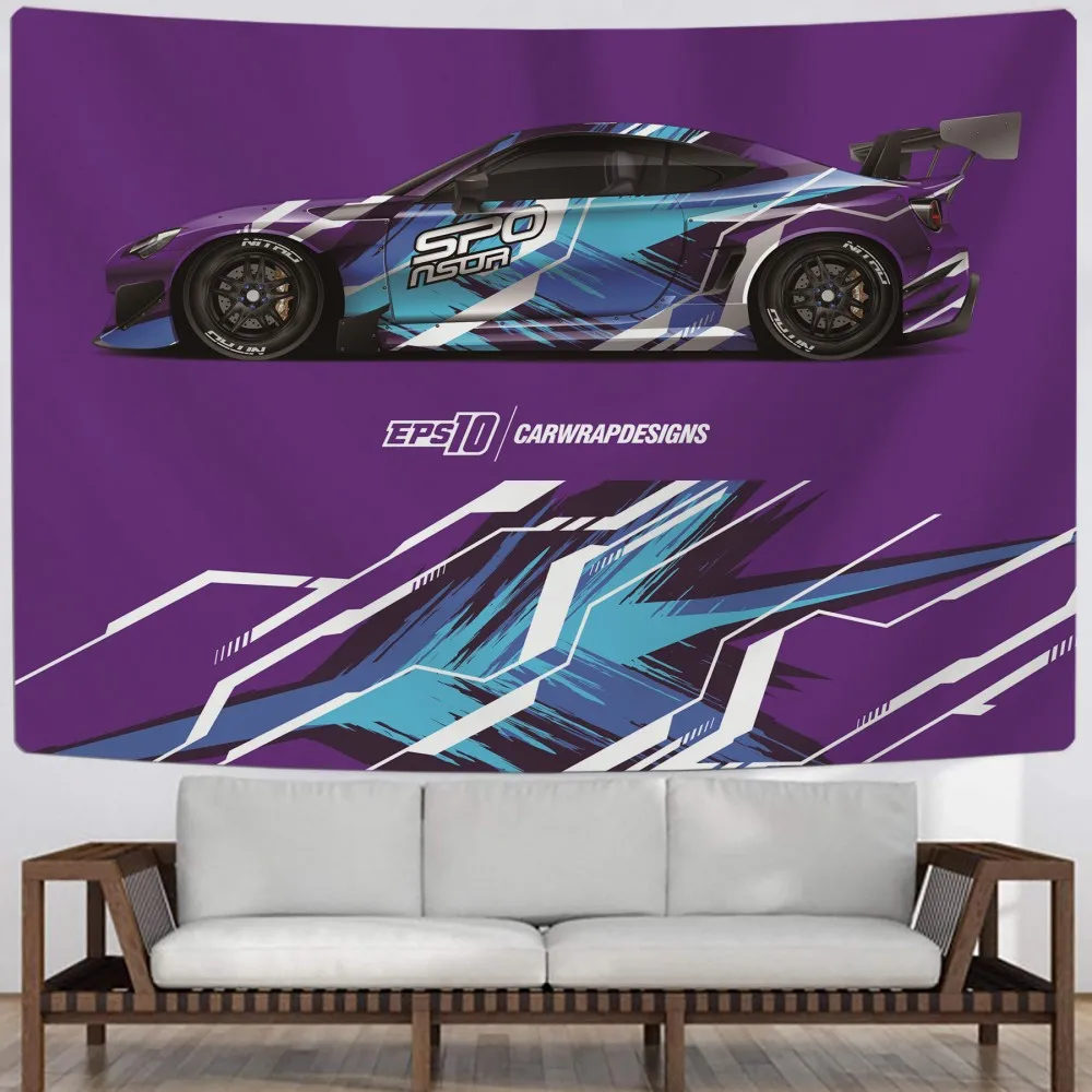 

Гобелен гоночный автомобиль, бытовой гобелен с 3D принтом, для экстремальных видов спорта, настенные коврики для гостиной, пляжное полотенце...