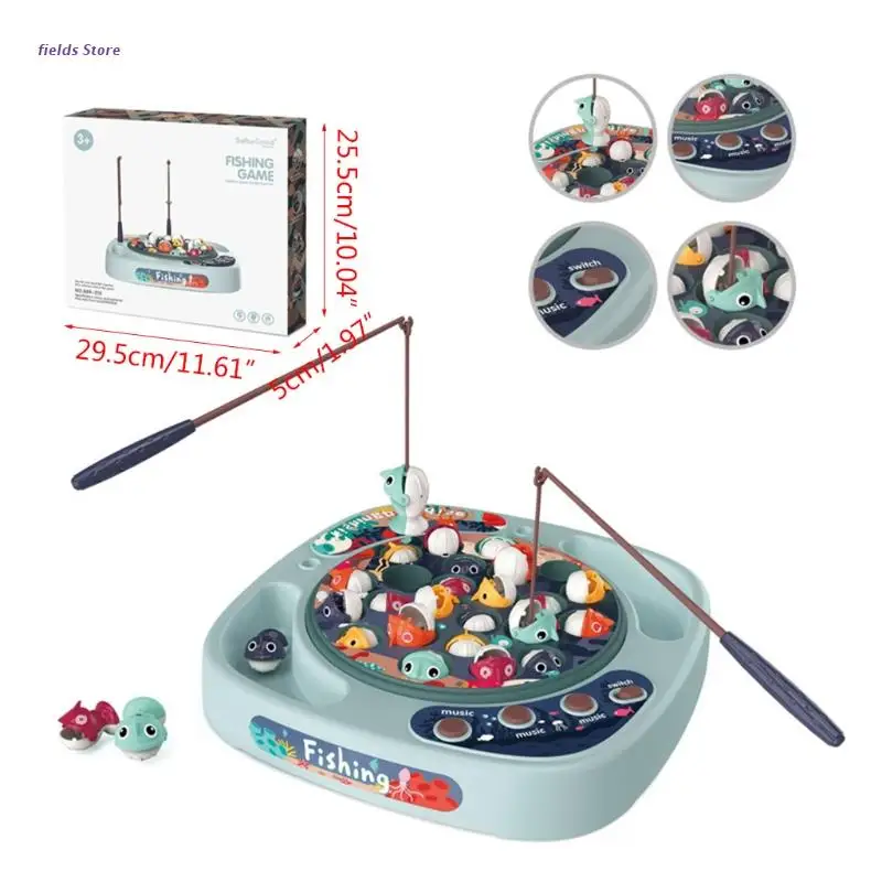 

XX9E 1PC Novelty Electric Miniature Fishing Game Toy for Easter Christmas Gift