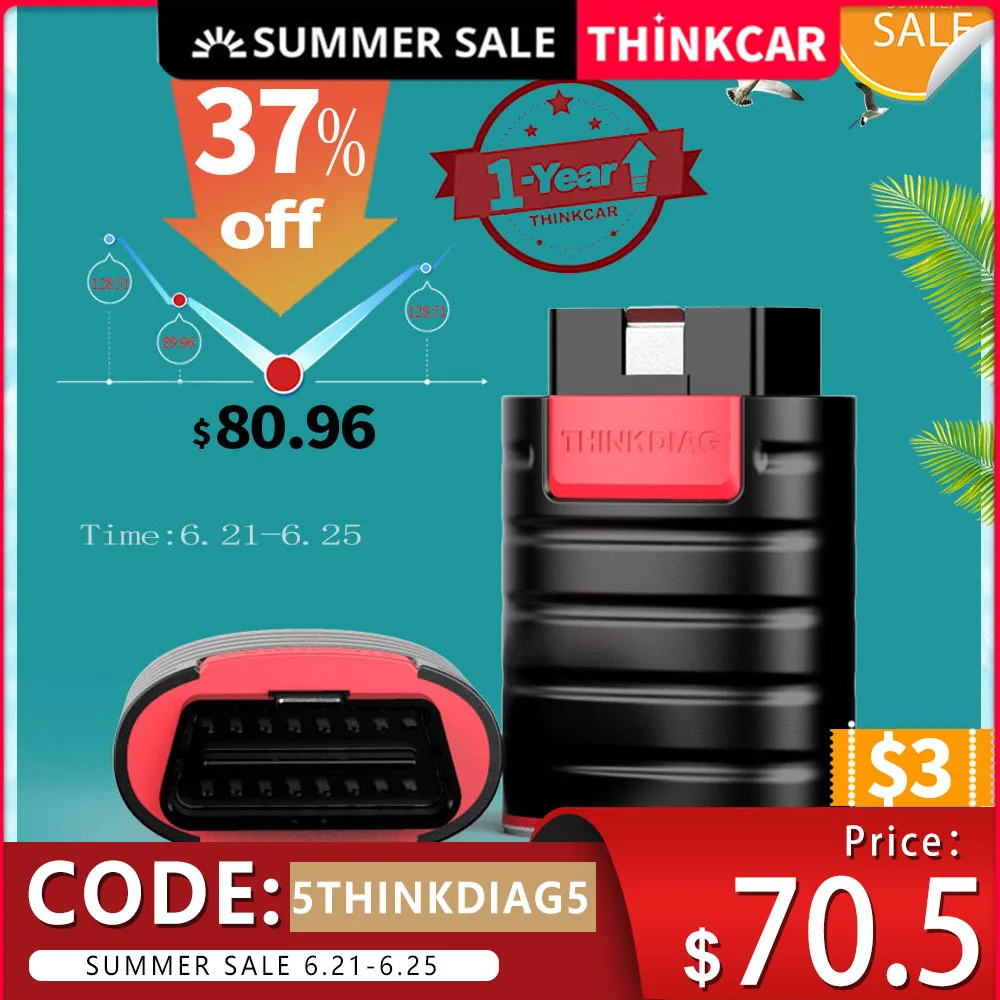 Thinkdiag Bluetooth OBD2 сканер новая версия помощи при парковке OBD 2 давления воздуха в
