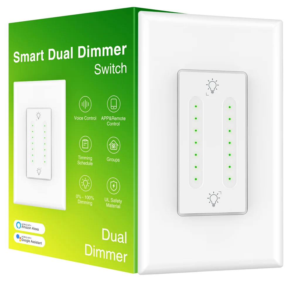 Single-Pole,Neutral Wire Required,UL Certified,Remote/Voice Control and Schedule,No Hub Required,1 Pack 2.4Ghz Wi-Fi Smart Switch Works with Alexa Smart Light Switch Google Assistant 