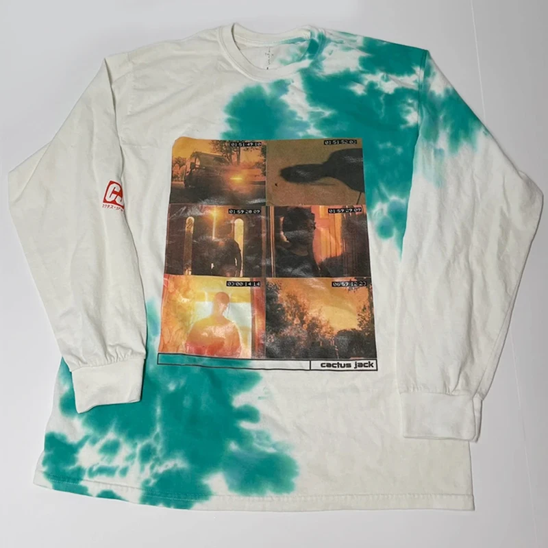 

Рубашка 2021ss мужская с длинным рукавом, топ с принтом Тревиса Скотта, кактуса, Джека, чем-то комбинированное