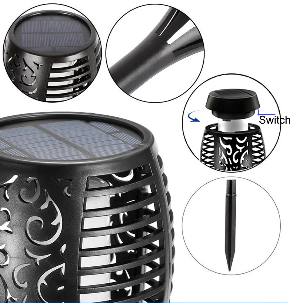 Фонарь на солнечной батарее в стиле ретро с мерцающим пламенем|Светодиодные