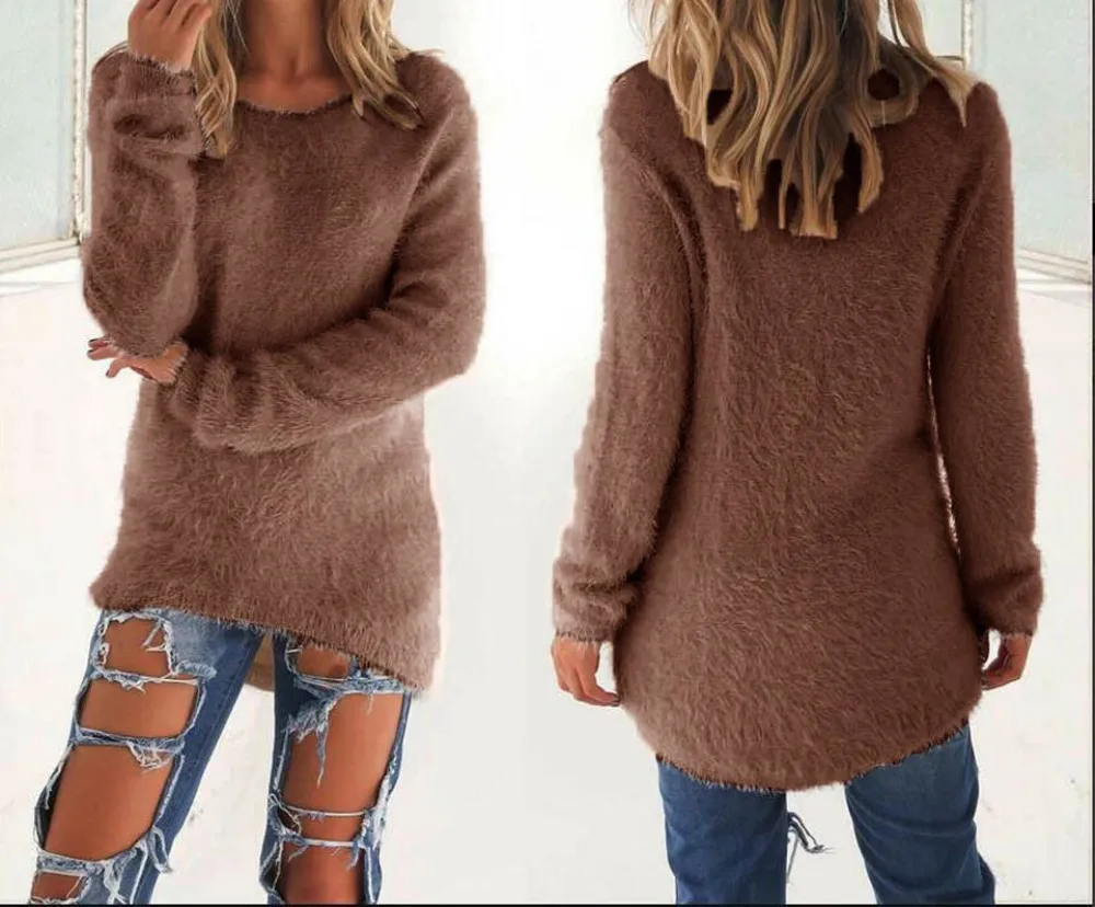 Women Sweater 2019 Casual Solid Long Sleeve Jumper Sweaters Blouse Pullover Knitted Female Tricot Jersey Fashion | Женская одежда