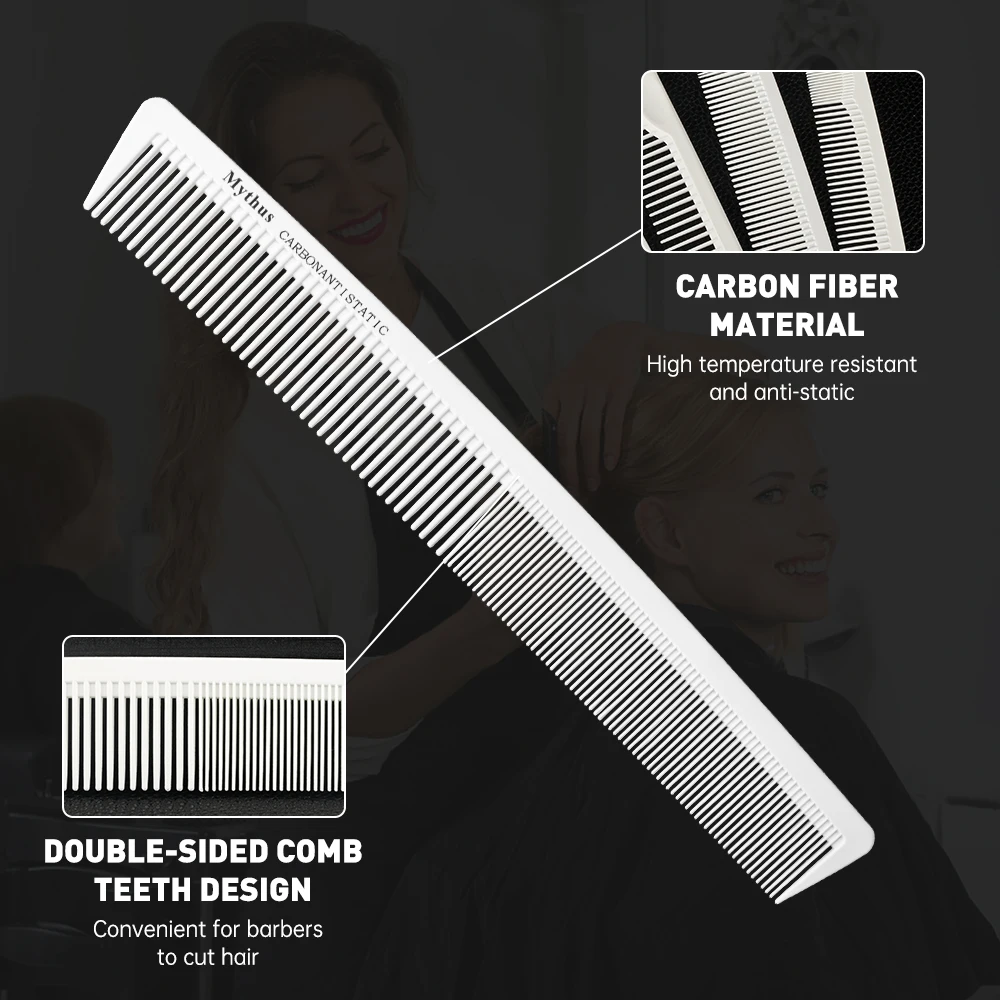 

Mythus 7pcs/Lot Carbon Haircutting Comb Professional Heat Resistant Hairstyling Tail Comb Antistatic Hairdressing Comb Kit Tools