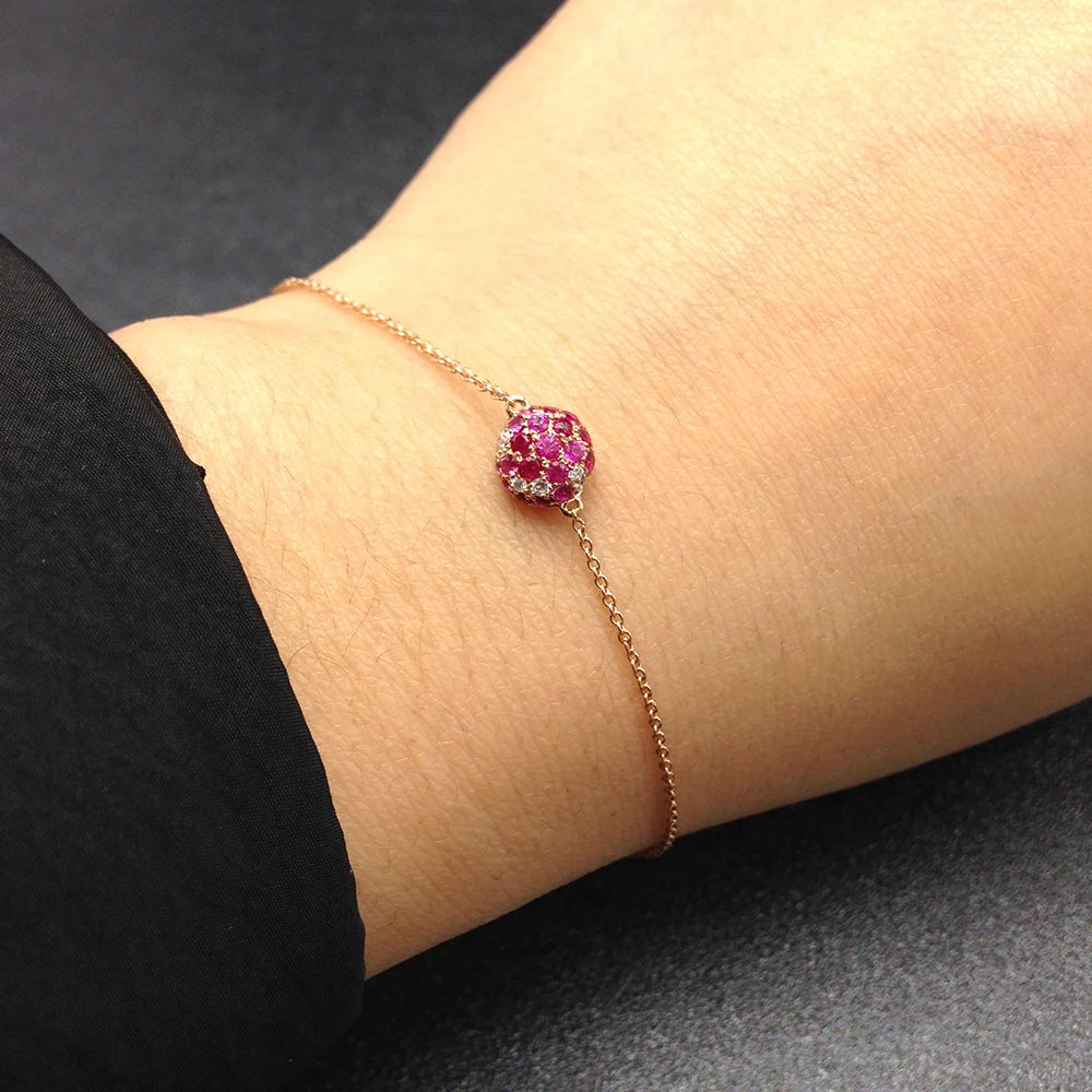 LP Diamond-ювелирные изделия натуральный драгоценный камень рубин 18 К розовое золото