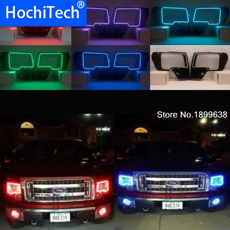 

7-Цвет с несколькими цветами RGB Цвет комплект светодиодов «глаза ангела» с Дистанционный пульт для 2009 - 2014 Ford F-150 (не для горячей фиксации-проектор)