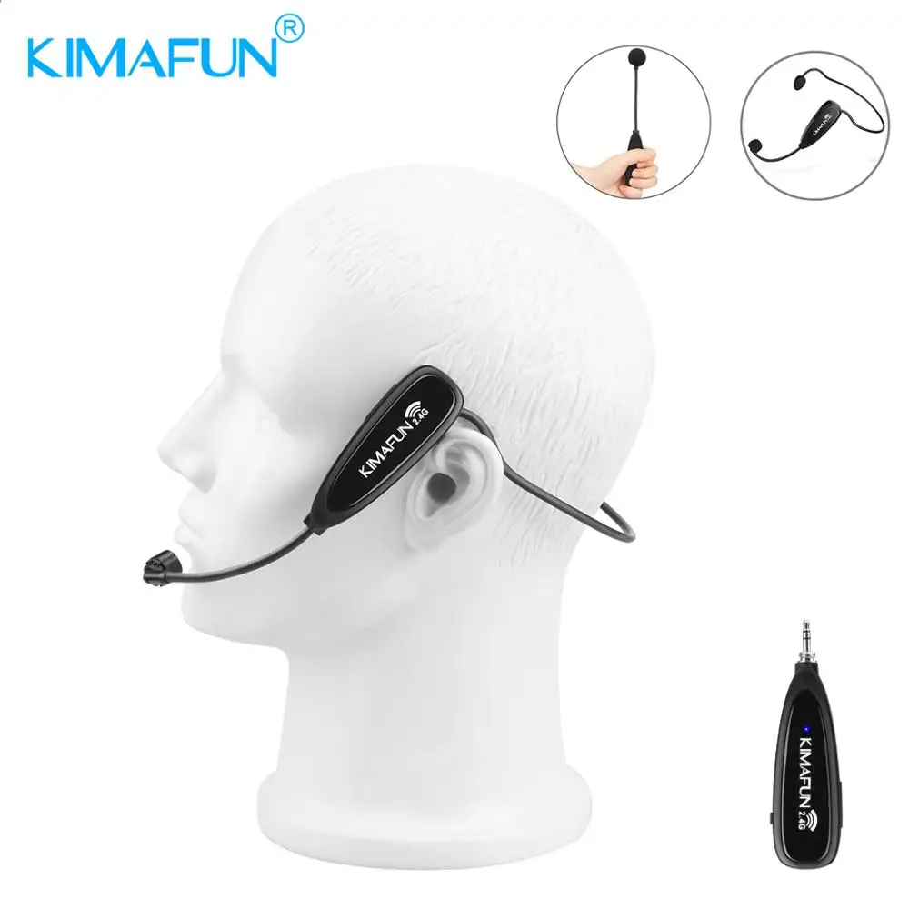 KIMAFUN профессиональные микрофоны 2 4 ГГц беспроводная гарнитура микрофон для