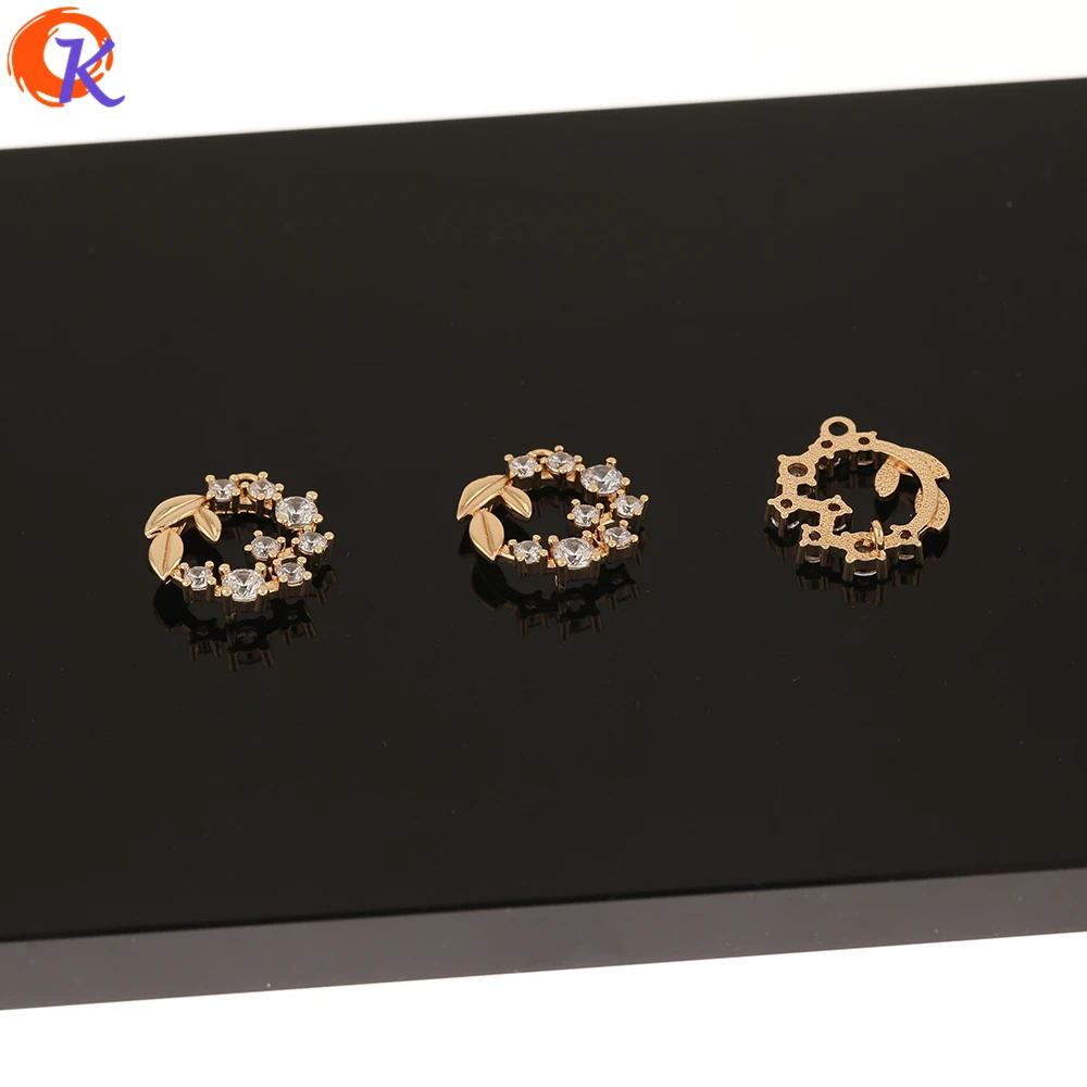 

Cordial Design 30Pcs 14*15MM Jewelry Accessories/CZ Pendant/Hand Made/Genuine Gold Plating/Earring Findings/DIY Making/Charms