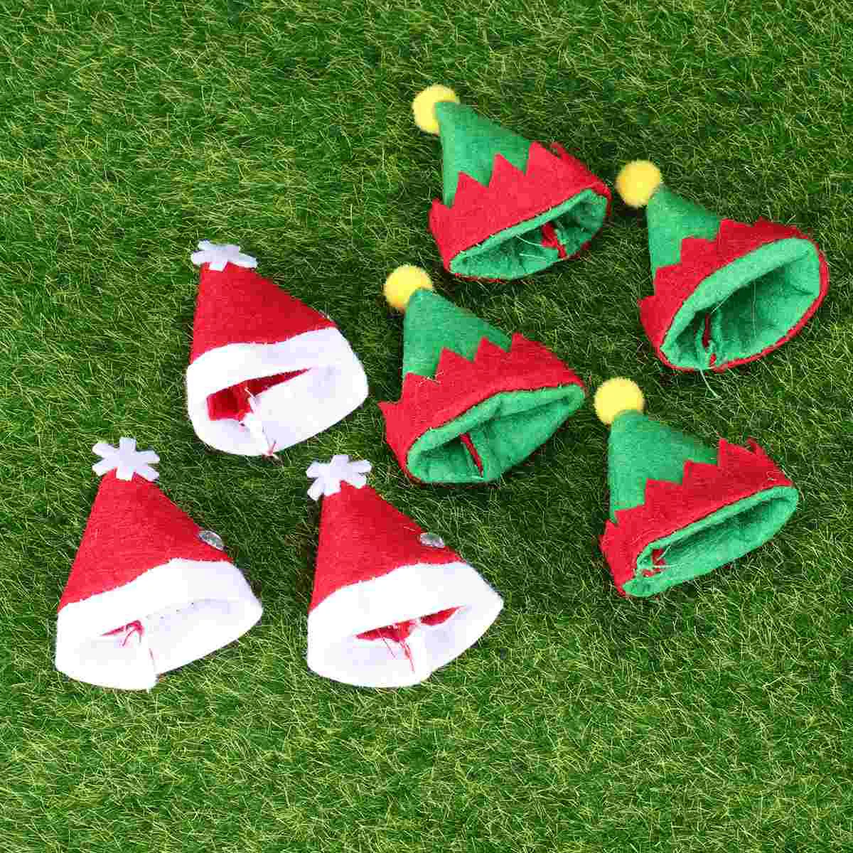

26pcs Mini Santa Hat Lollipop Hat Decors Small Candy Decor DIY Package for Kids Children Christmas Party Supplies (