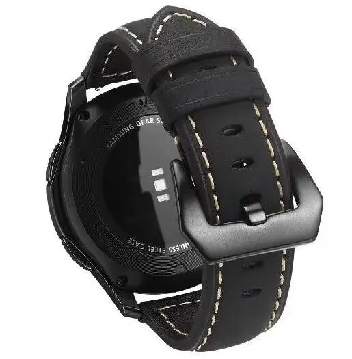 Ремешок из натуральной кожи для huawei gt 2 amazfit bip классический браслет Samsung Gear sport S3