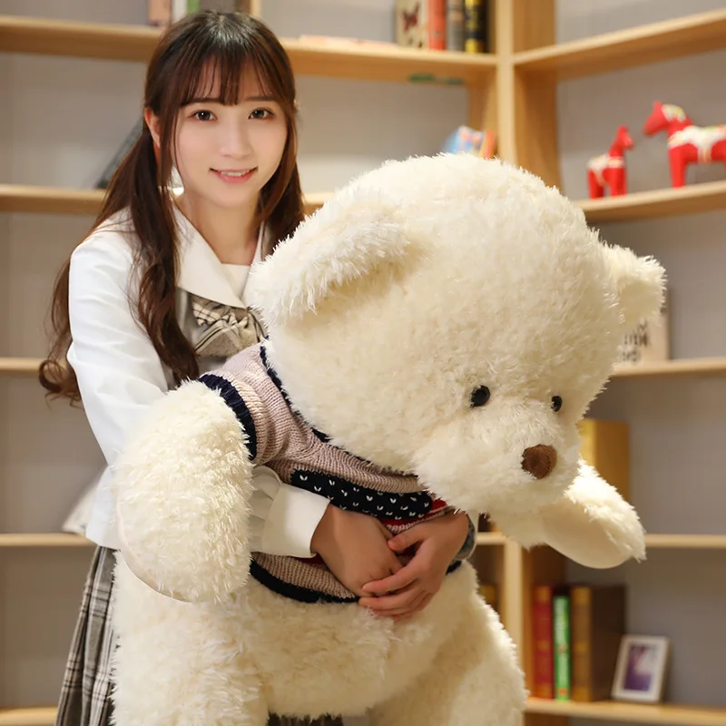 1 шт. 100 см милый медвежонок большой свитер мишка плюшевая игрушка кукла для