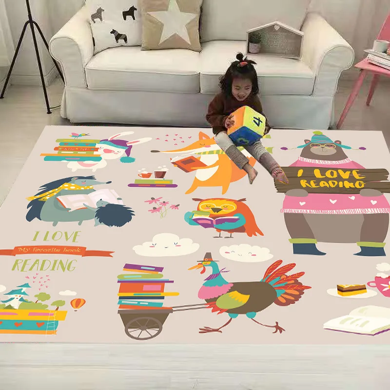 

Funny Rooster/Bear Rug Soft Flannel 3D Printed Rugs Parlor Mat Area Rugs Anti-slip Large Carpet Rug Living Room Decor 04