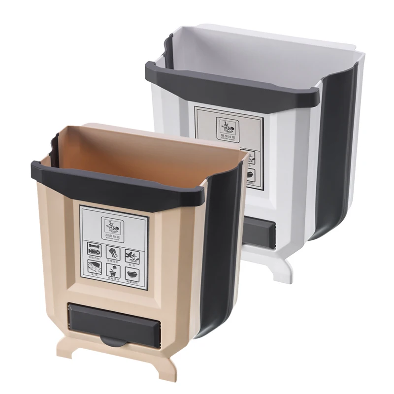New Hanging Trash Can Foldable Garbage-Can Folding Waste Bin Kitchen Cabinet Door Car Storage-Box | Дом и сад