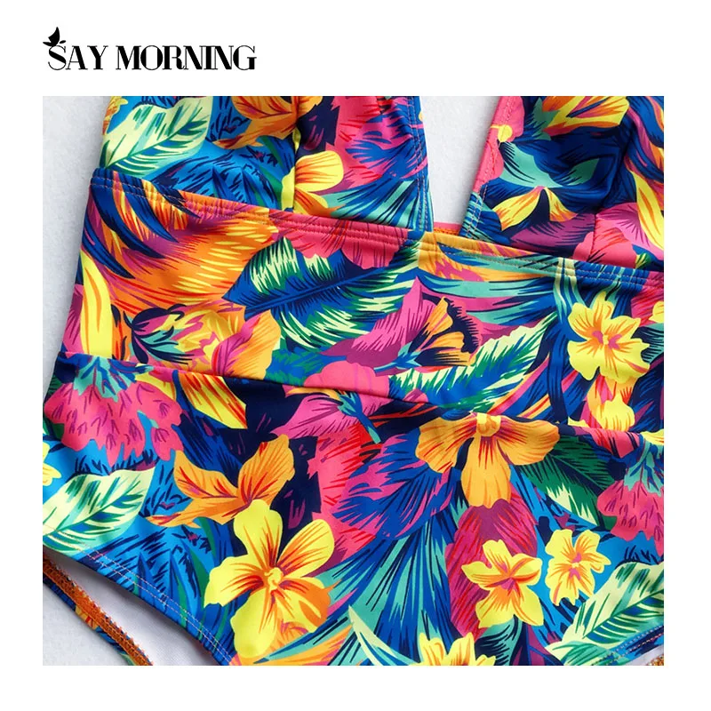 SAY MORNING купальник блестящий Цельный сексуальное бикини с открытой спиной пляжная