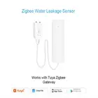 Датчик утечки воды Tuya Zigbee, автономный детектор утечки воды с Wi-Fi, оповещение о переполнении, охранная сигнализация для умного дома