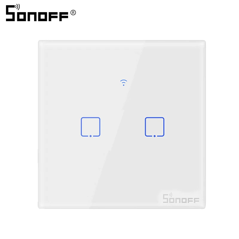 SONOFF T2 EU 2C Умный светильник SONOFF T2 EU/US/UK TX, настенный выключатель, панель сенсорного/Wifi/433 mhz/Eweilink/RF/APP, беспроводной пульт дистанционного управления Google Home - Комплект: SONOFF T2 EU 2C