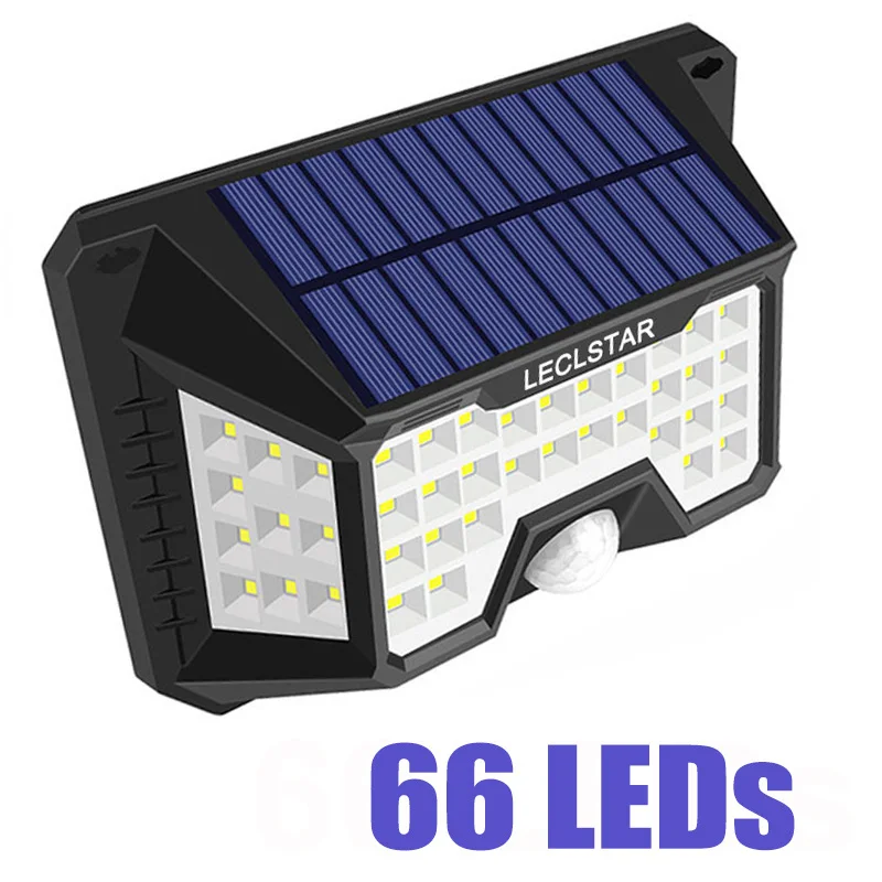66 LED White Light Светодиодный Ночной светильник с датчиком движения на солнечной батарее, Ночной светильник, уличный водонепроницаемый настенный светильник для сада и дороги, ночной Светильник - Испускаемый цвет: 66 LED White Light