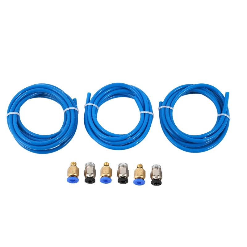 

Трубка из ПТФЭ, синяя трубка из ПТФЭ (1,5 метров) с 3 штуками стандартной арматуры и 3 штуками стандартной прямой пневматической трубки