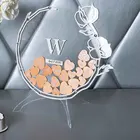 Индивидуальный свадебный цветок розы Гостевая книга деревянная подвеска коробка подпись, пользовательское ваше имя акриловая подвеска книга для топ-гостей, уникальный дизайн