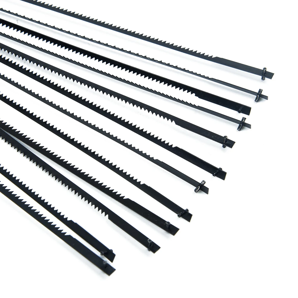 

12Pcs TPI 10 Scroll Saw Blades Industrial Plywood Plastic Chipboard Metal Wood Cutting Woodworking Power Tools Accessories