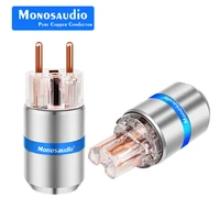 monosaudio e107f107 pure copper schuko plug hifi red pure copper eur version hifi audio power cable extenstion adapter plug