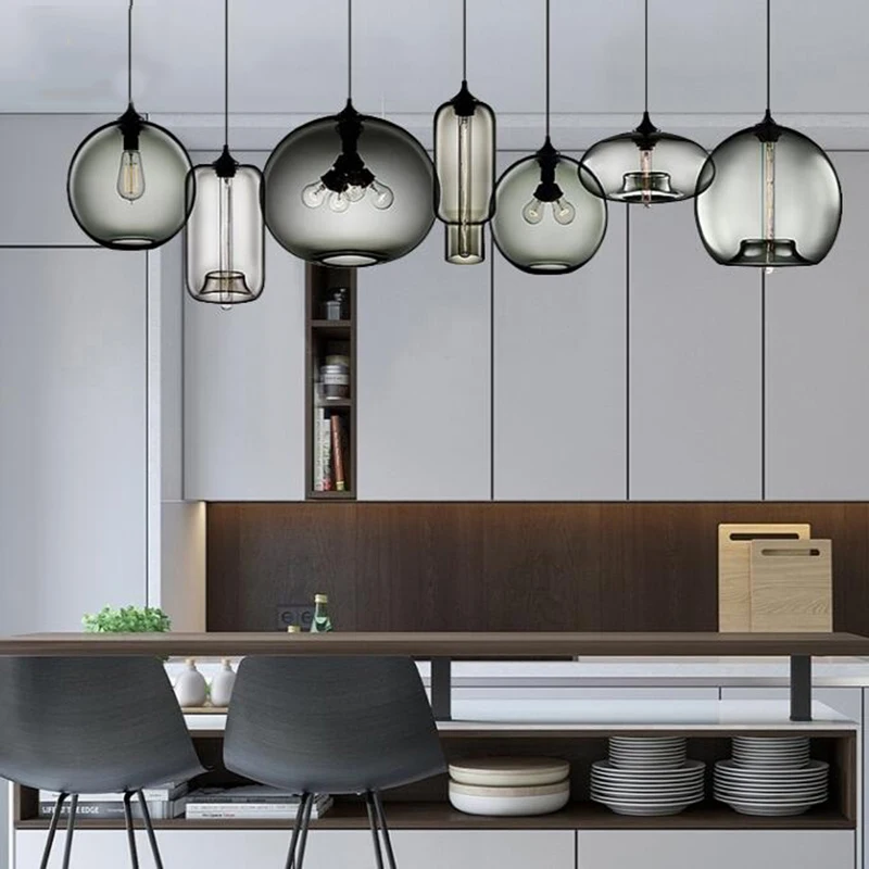 Северная Европа простые прозрачные стеклянные подвесные светильники для