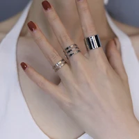 new punk gold rings female stack plain band set of rings finger knuckle couple rings set for women rock jewelry wholesale