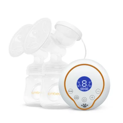 CMbear-extractor de leche el&eacute;ctrico doble con pantalla LED, bomba de masaje de succi&oacute;n fuerte, Material PP, con botella de leche sin BPA-0