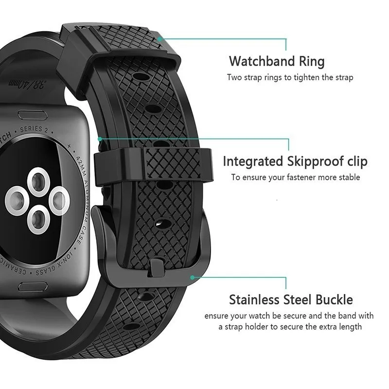 Мягкий силиконовый ремешок для Apple Watch серии 4 3 iwatch полосы 42 мм 38 44 мм 40 мм ремень браслет умные часы аксессуары петля