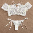 Цветочное кружевное нижнее белье для женщин, Эротическое нижнее белье, женское эротическое нижнее белье, бюстгальтер из сетки, сексуальное нижнее белье, комплекты стрингов, комбинация, Порно и Эротика, костюмы