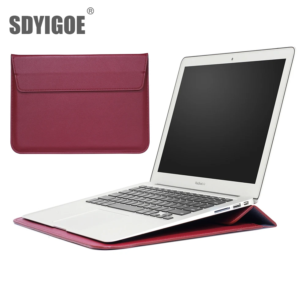 Защитная сумка для Macbook 11/1" A1932 Air 13 Pro retina 15 чехол для ноутбука pro13 touchbar A2159 чехол из искусственной кожи с подставкой
