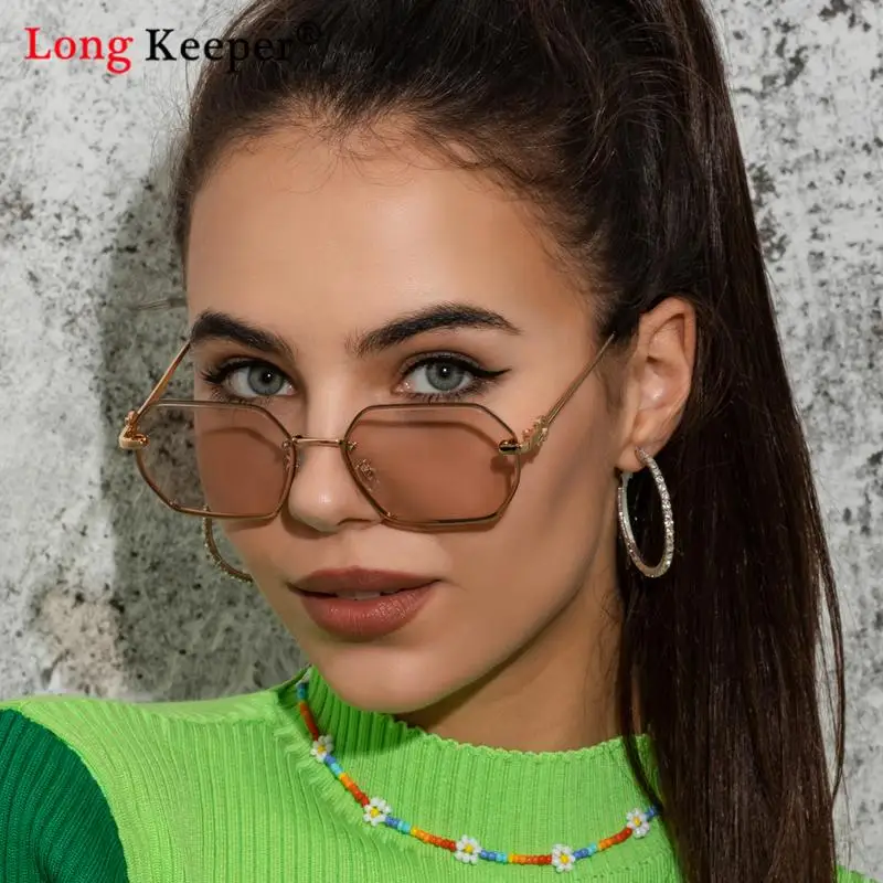 

Metal Women Sunglasses Luxury Brand Design Oversize Polygon Eyeglasses Protection Frame Outdoor Sport Eyewear De Soleil Femme Uv