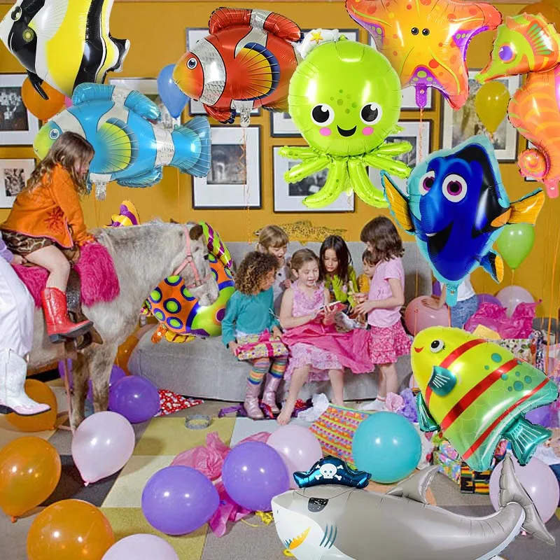 1 шт. морские животные тема вечерние шар Осьминог Рыба Акула Морская звезда