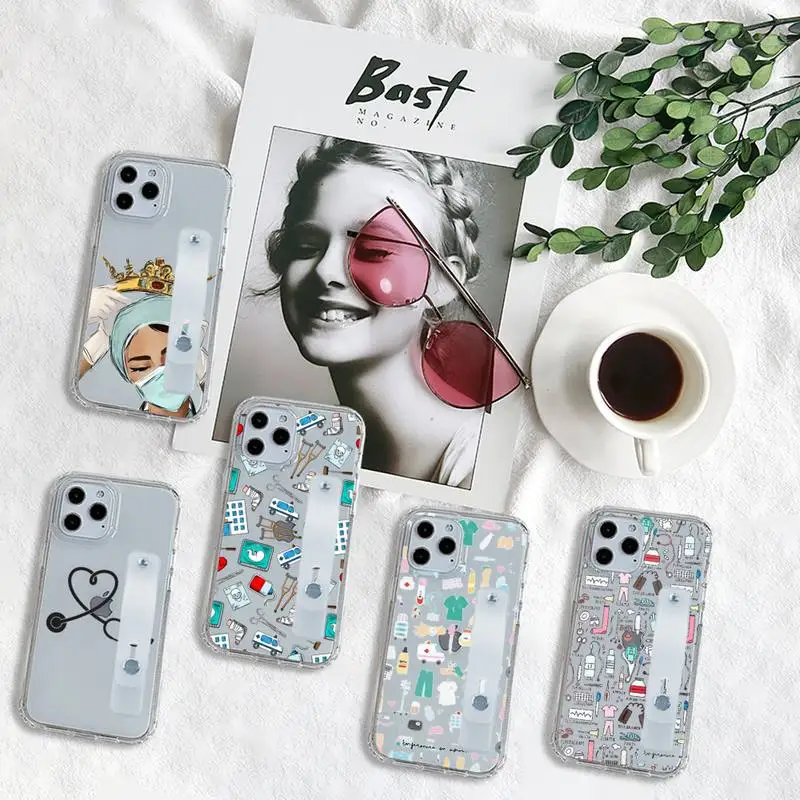 

Nurse Medicine Doctor cartoon Phone Case Transparent For iPhone 7 8 11 12 se 2020 mini pro X XS XR MAX Plus