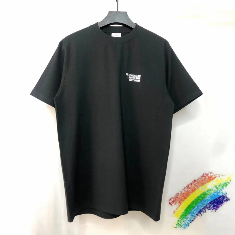 

Black Vetements Limited Edition T-shirt Men Women 1:1 High Quality Tees Summer Style Vetement Tee VTM Tops