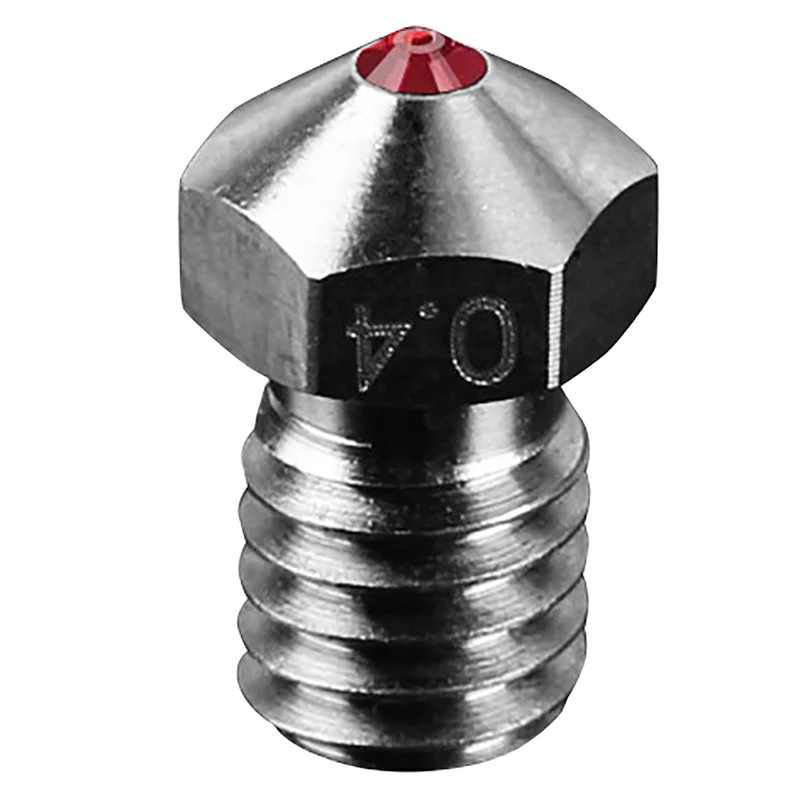 1 шт. E3D титановая сталь Рубин V6 сопло 0 4 мм для Petg Abs Pei Peek|Детали и аксессуары
