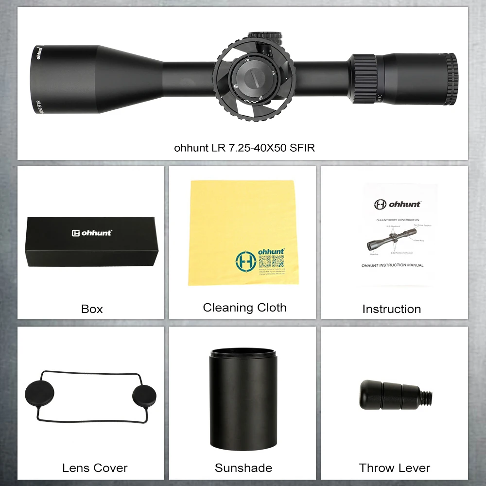 

Reddot LR 7.25-40X50 SFIR Hunting Scope Glass Etched Reticle Red Illumination Side Parallax Turret Lock Reset Riflescope
