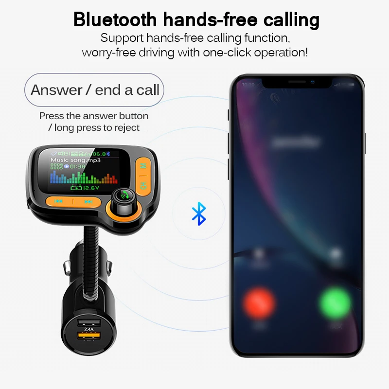 Автомобильный Mp3 плеер TIOODRE fm передатчик Bluetooth 5 0 AUX автомобильный модулятор