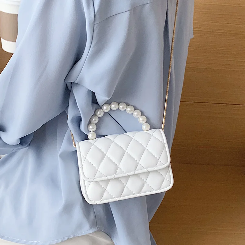 Мини сумка тоут с жемчугом модная новинка 2020 женская дизайнерская высокого