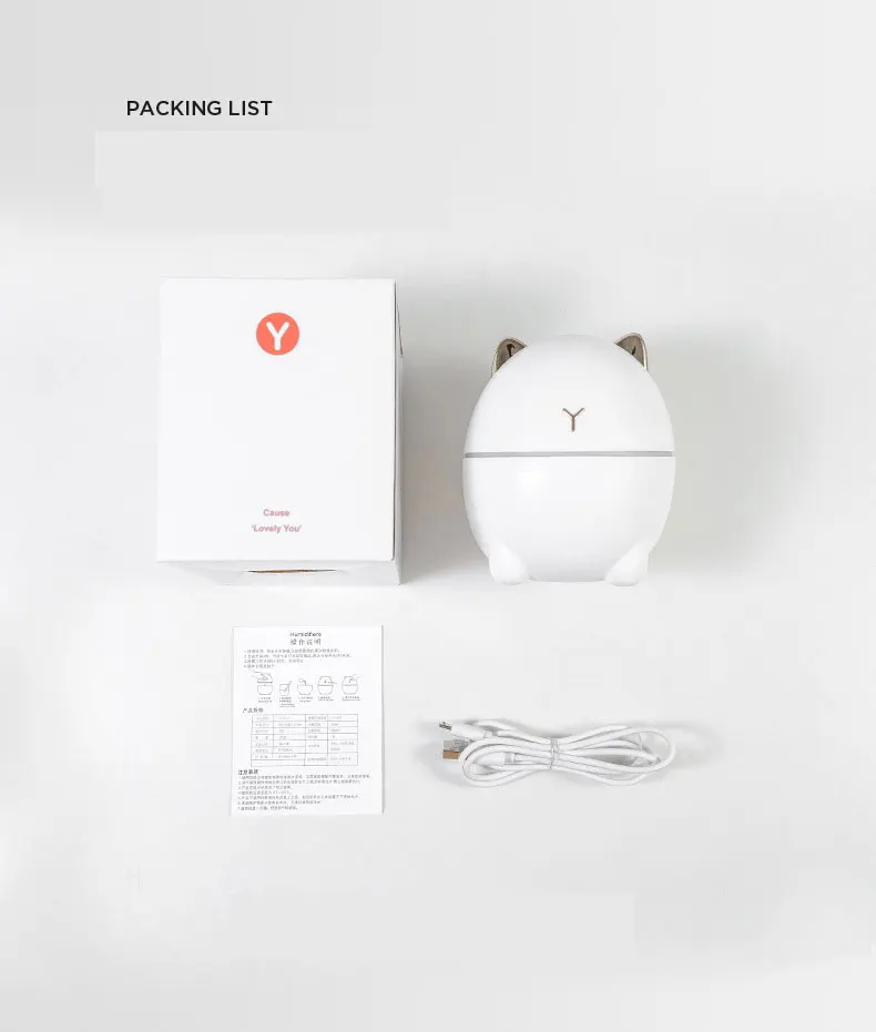 Мини увлажнитель 200 мл милый кот ароматерапия диффузор автомобильный освежитель