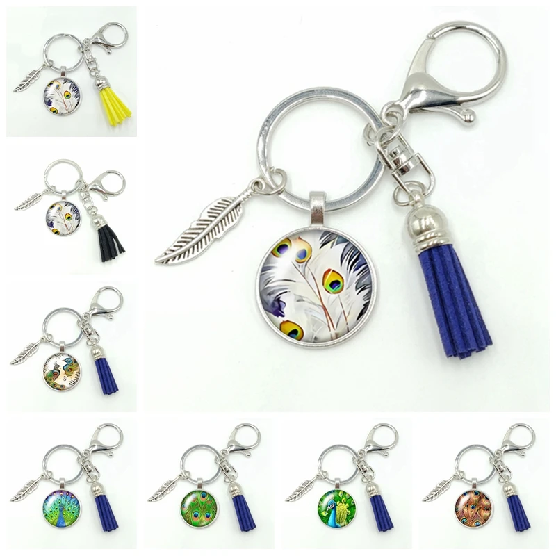 2019 Новый Популярный Национальный Ветер Павлин перо открытая серия стекло