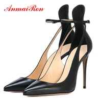 anmairon women shoes high heel thin heels pu pumps women shoes basic buckle strap patent leather pointed toe party ladies shoes